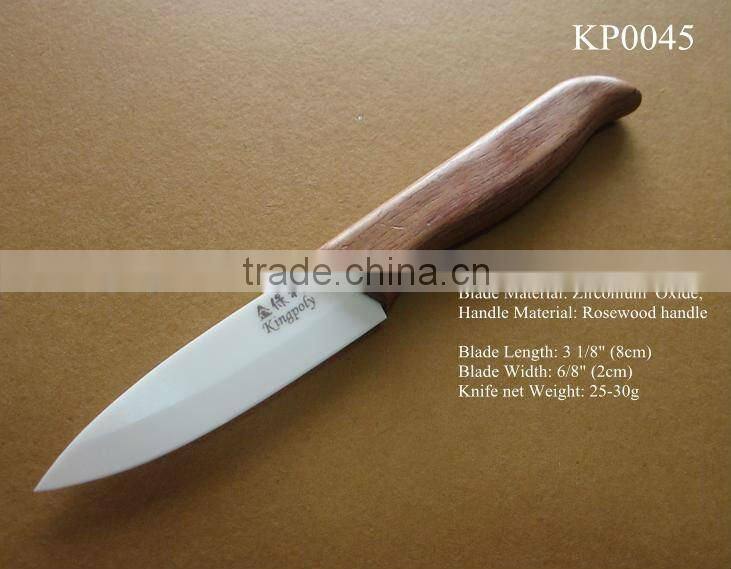 rose woodend handle, noble and elegant ceramic knife