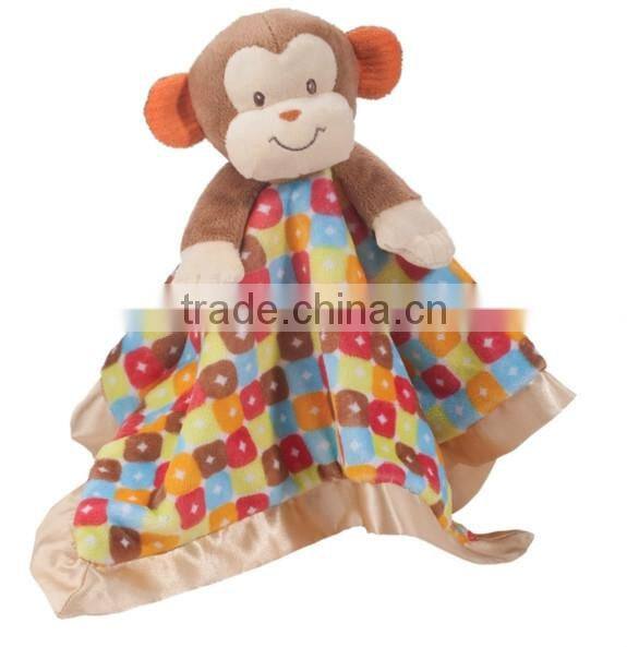 stuffed animal super soft plush monkey baby toys with blanket