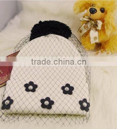 Charm Lovely Flower Sewed Lace Cover Tied Fashion Women Winter Hat