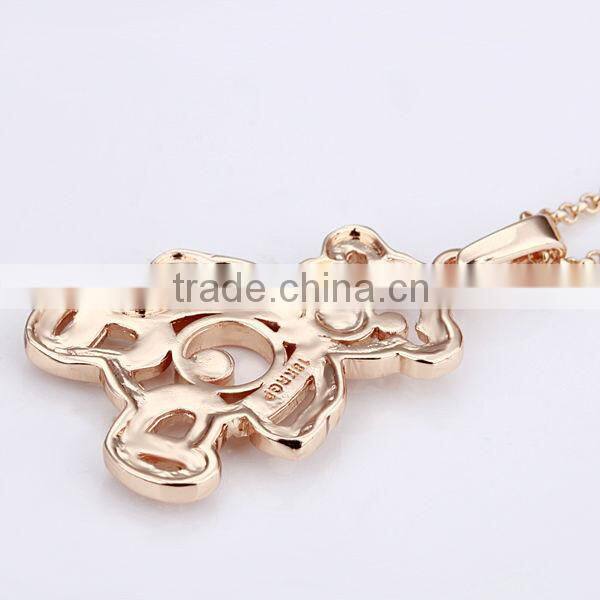 Korean's newest style 18k crystal bear necklace designs necklace vners