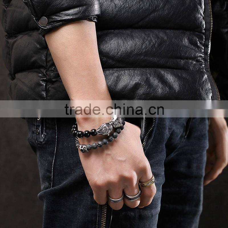 Hot selling turkey men bracelet natural onyx bead bracelet Alibaba online wholesale black matte bracelet