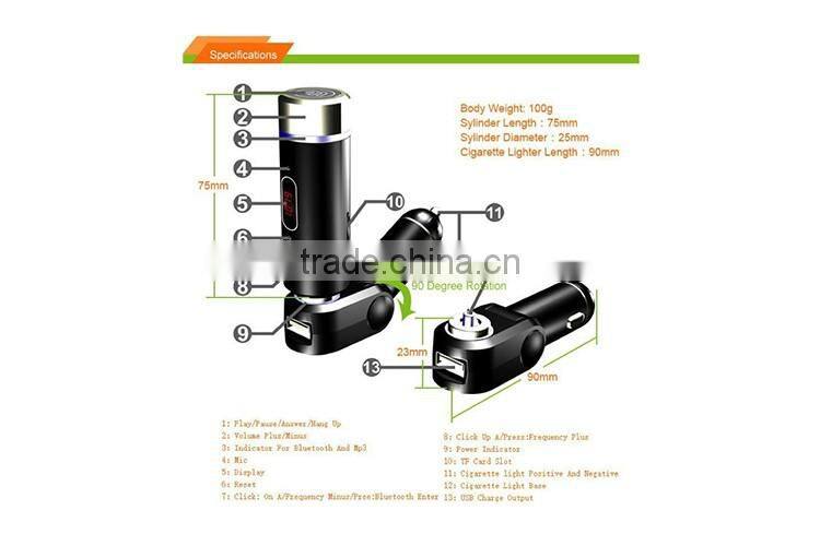 New Universal High Quality Wireless Bluetooth Handsfree Car Kit Fm Transmitter Modulator Car Mp3 Player with Mic Music Control