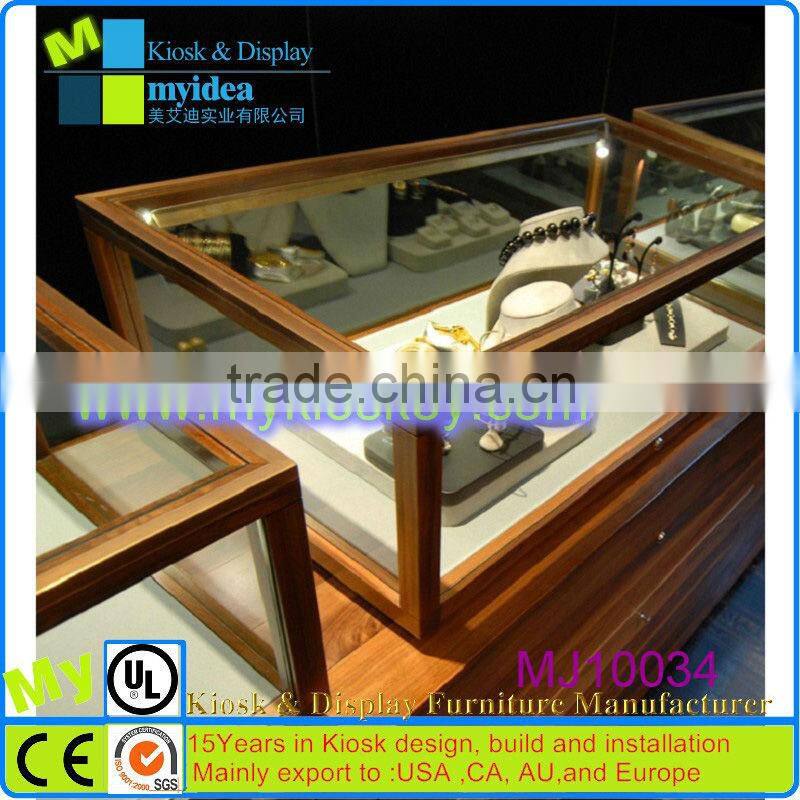 Modern style customized jewelry showcase/jewelry display counter/jewelry kiosk showcase