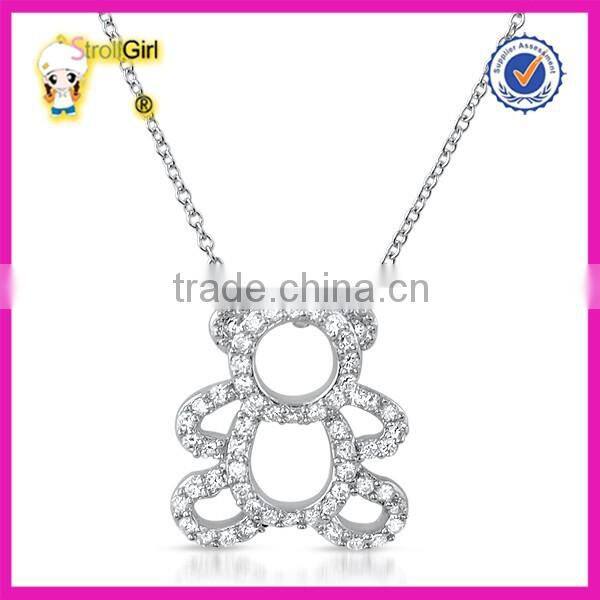2015 new design fine jewellery necklace flower pendant antique silver