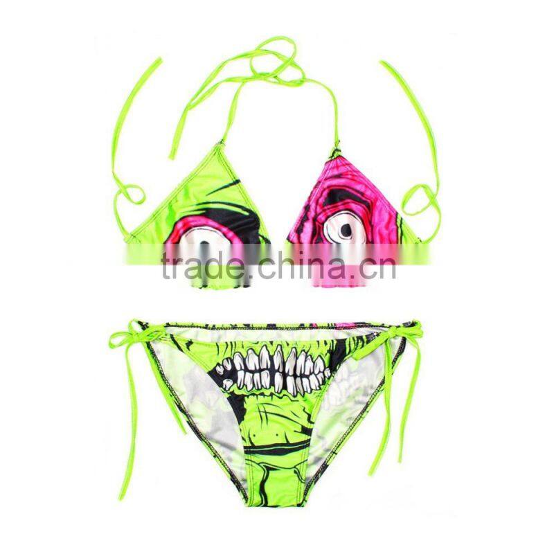 Monster Digital Print Sexy Triangle Bikini