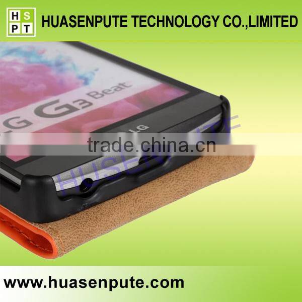 Alibaba Express Vertical Flip Genuine Leather Case For LG G3 Beat