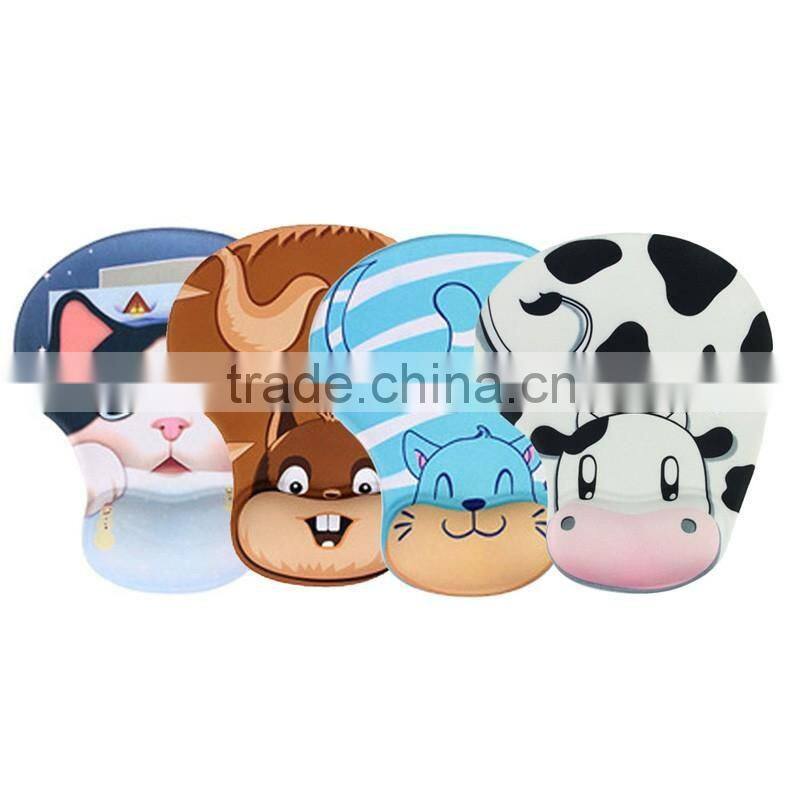 Cartoon Practical Lovely Animal Skid Resistance Memory Foam Comfort Wrist Rest Support Mouse Pad Mice Mat Dairy Cow Cattle Monke