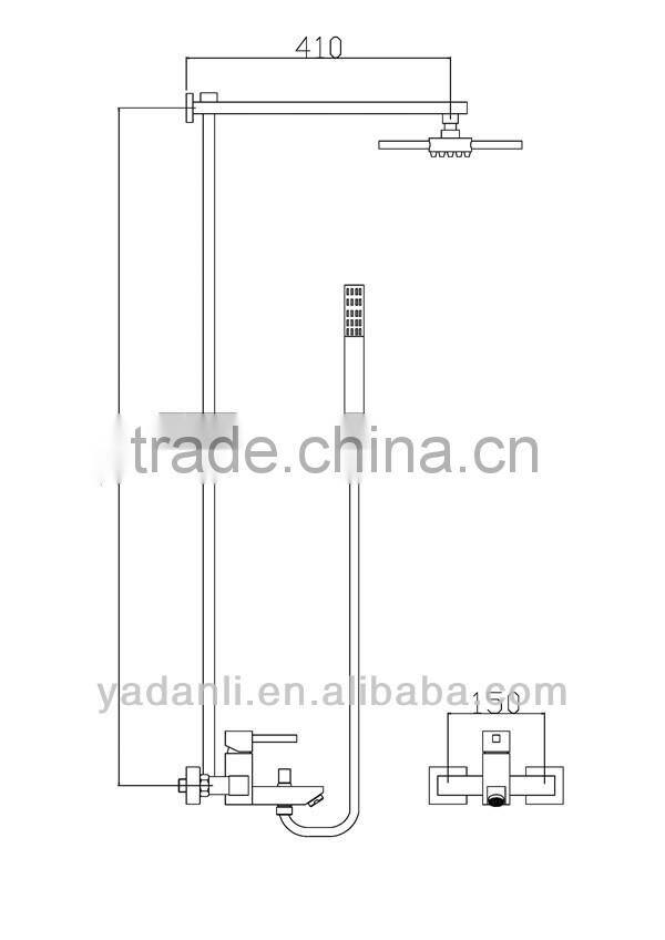 Luxury design high quality modern style copper single lever wall shower mixer tap 9520