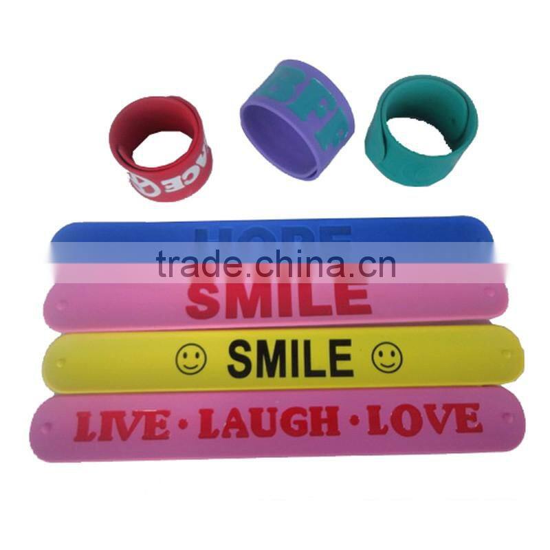 Shinerin online shopping silicone rainbow pvc slap bracelet