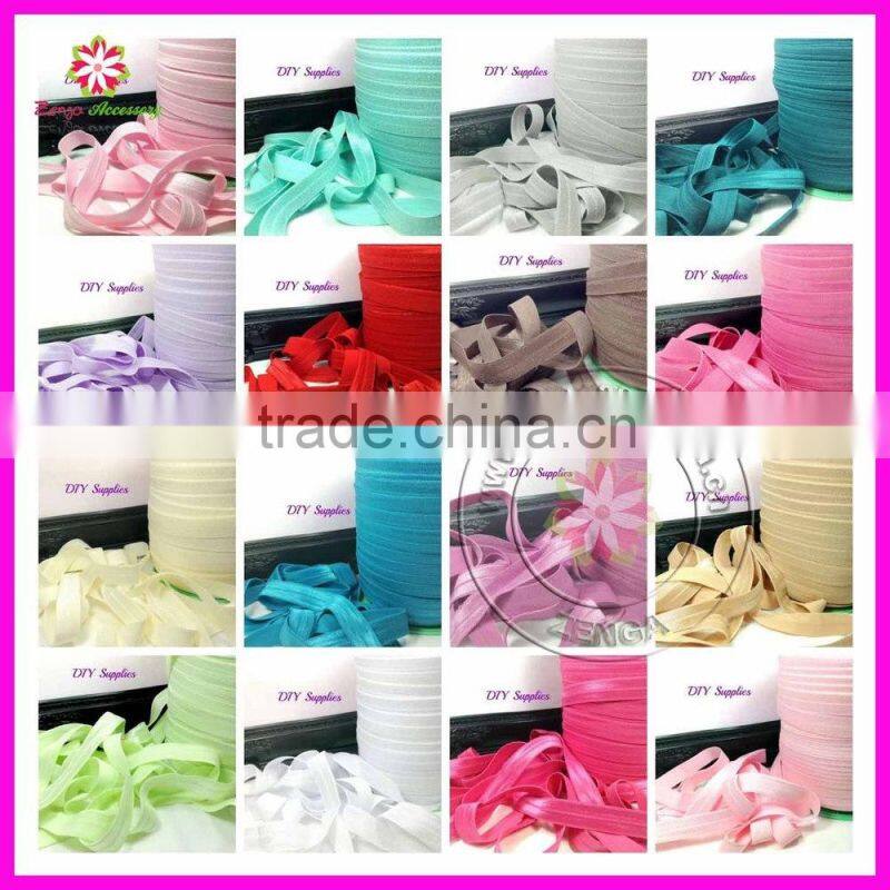 Solid fold over elastic 5/8" for baby headbands and hair ties