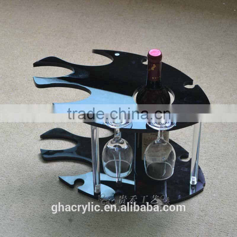 GH-RZ242 black acrylic wine display rack,modern acrylic wine display rack