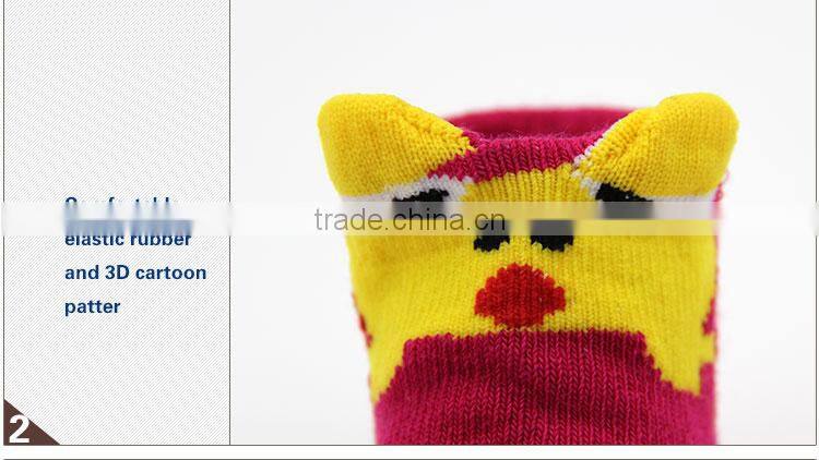 Soft fancy 3d baby socks with cartoon pattern
