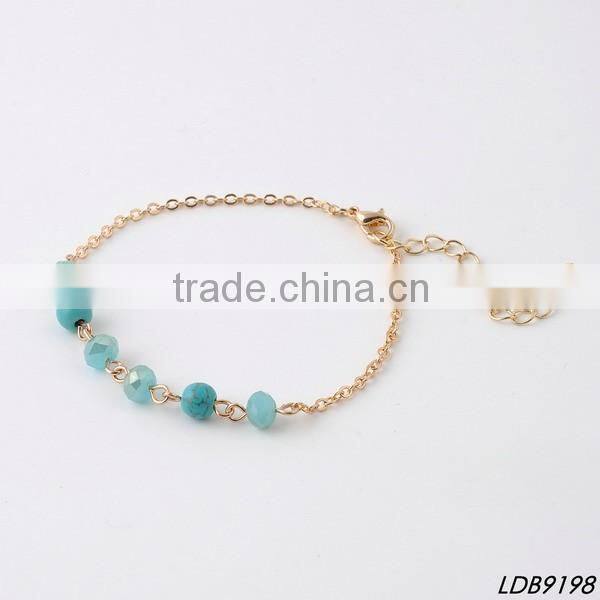 Gold Plated Clear Stone Pendant Bracelets
