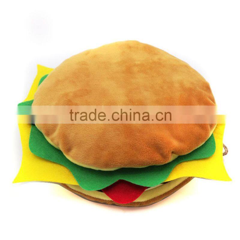 Food shaped pencil case, plush hamburger pencil bag, burger pencil case
