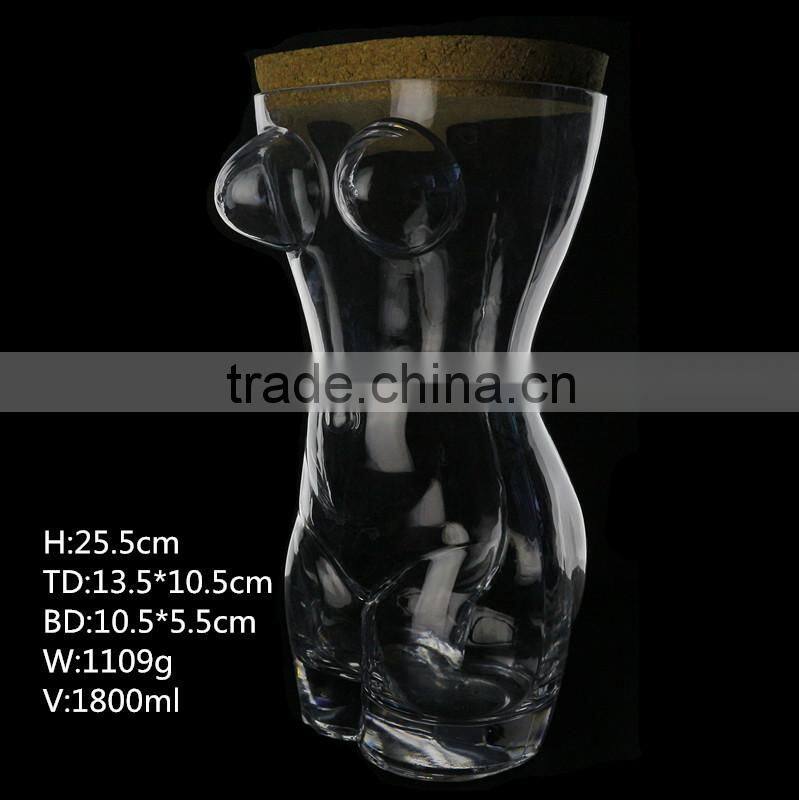 Hand-made Crystal Clear Glass Storage Jar/Lead free