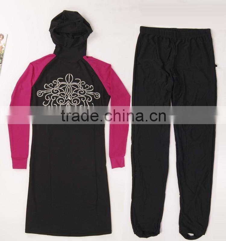 Donna Islamico Mussulmano Intera Copertura Costumi Semplice Costume Da Bagno