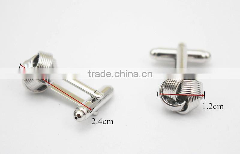 Factory Supply top quality cheap copper metal Silk Knot Cufflinks