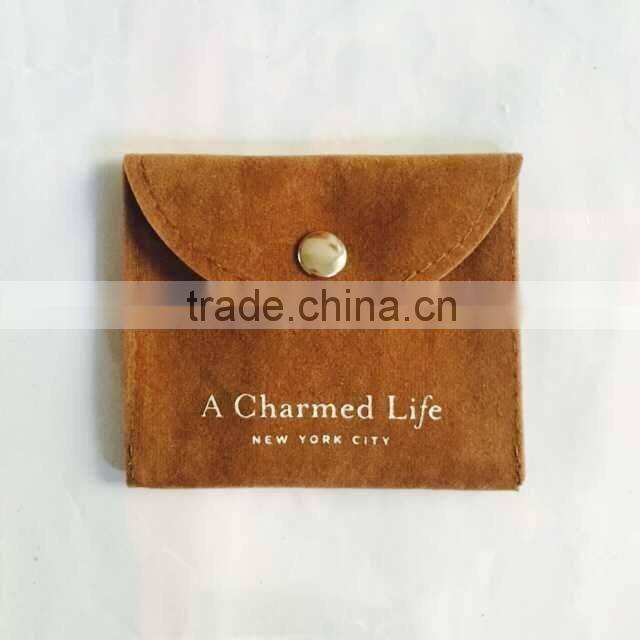Custom Logo Packaging case Velvet Jewelry Gift Bag with flap