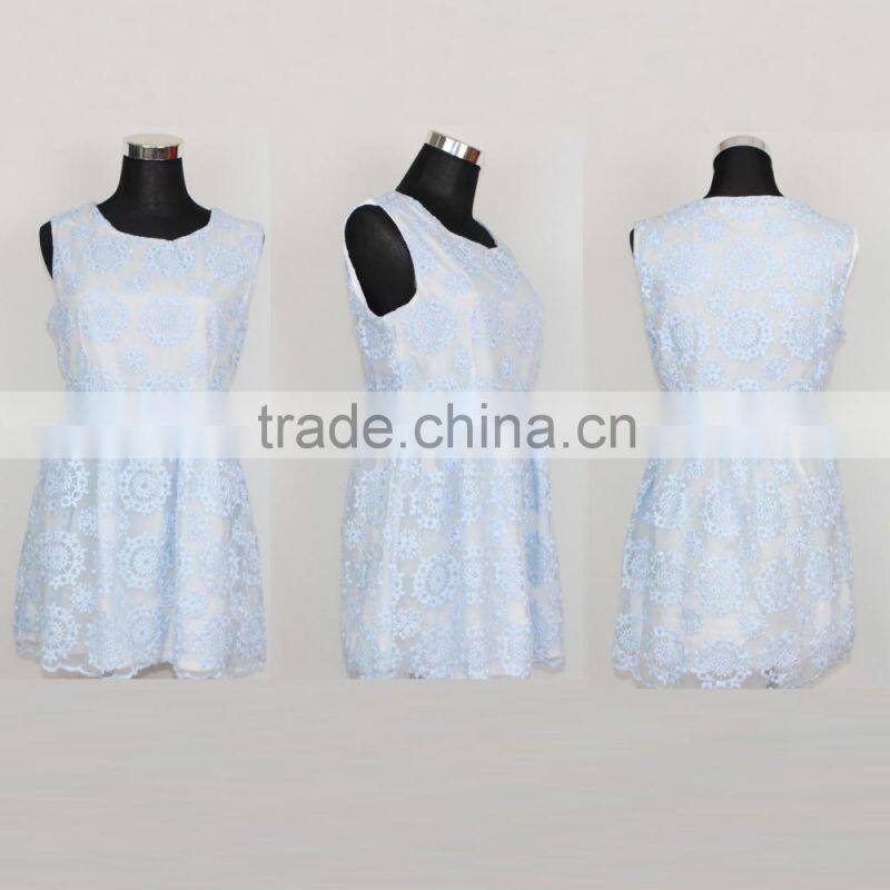 New Fashion Sleeveless Women Fashion Lace Dress Girls' Dress