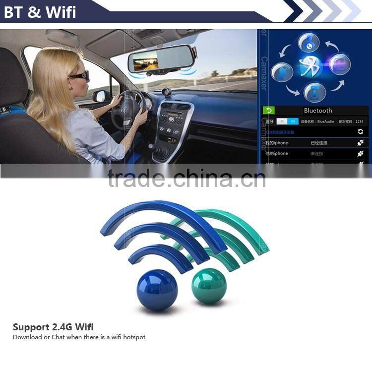 5" Capacitive Screen Android4.0 1080P WIFI DVR Car rearview mirror monitor GPS android car mirror