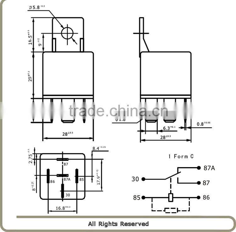 Plastic shell 5PIN 1H JD1914 relay, JD1914 auto relay