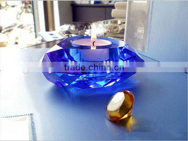 Wholesale simple design clear crystal candle holder