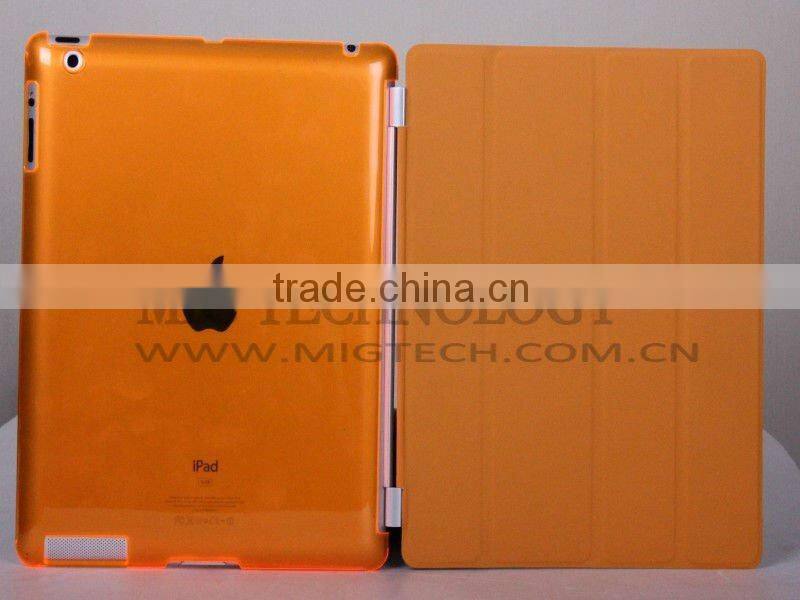Smart cover with back hard cover for ipad2 3, for ipad 3 case