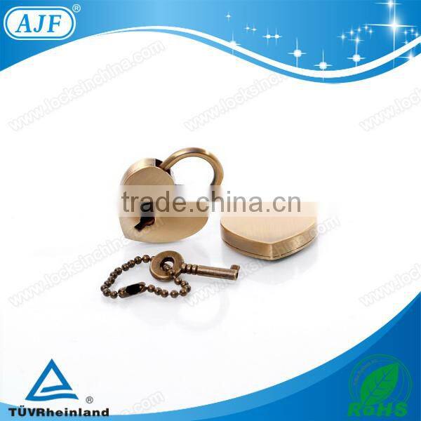 AJF brass lock bronze lock antique heart padlock