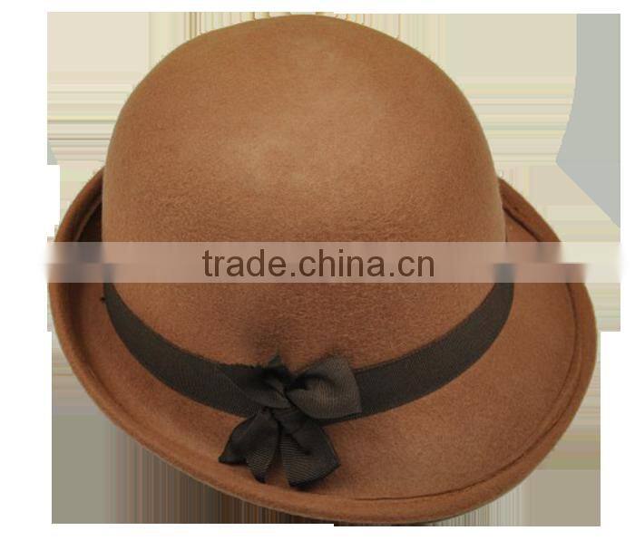 Wool Felt Bowler Trilby Hat for ladies