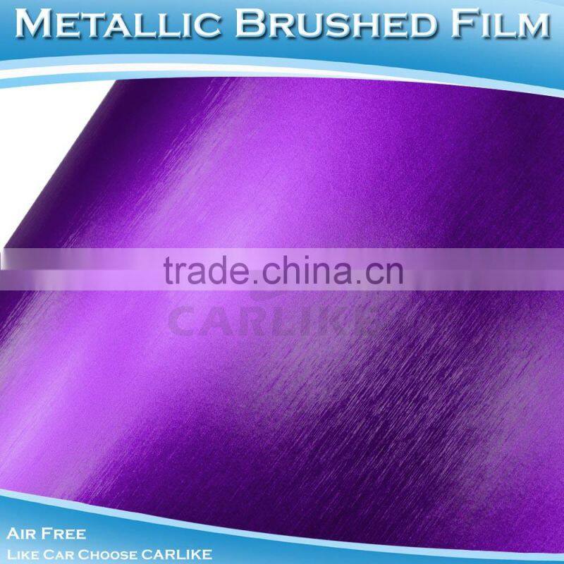 CARLIKE Air Channels Auto Chrome Brush Adhesive Foil Brushed Vinyl Sticker
