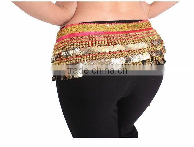 2016 Cheap New Women Belly Dance Coin Belts Belly Dancing Hip Scarf for Sale 10 Colors Available