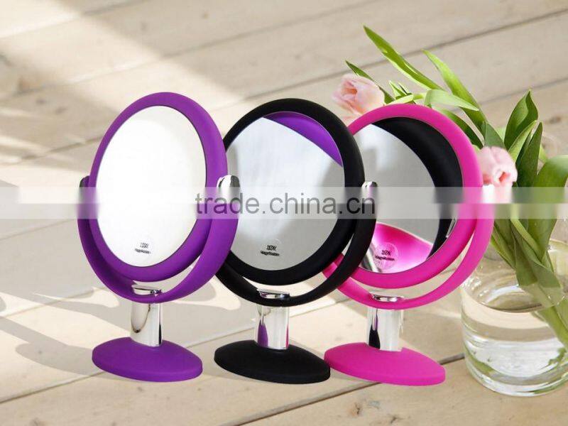 Rose Gold Silver Chrome stand makeup mirror 1x/10x magnification