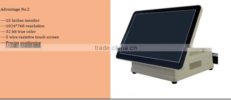 customized 5 wire resistive touch screen pos terminal with cash drawer