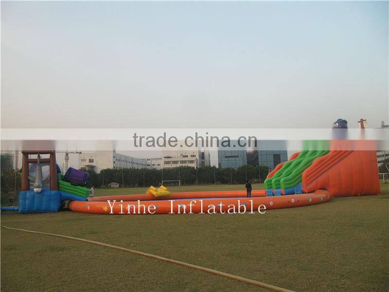 HOT sale inflatable Octopus water slide pool combo, inflatable water park