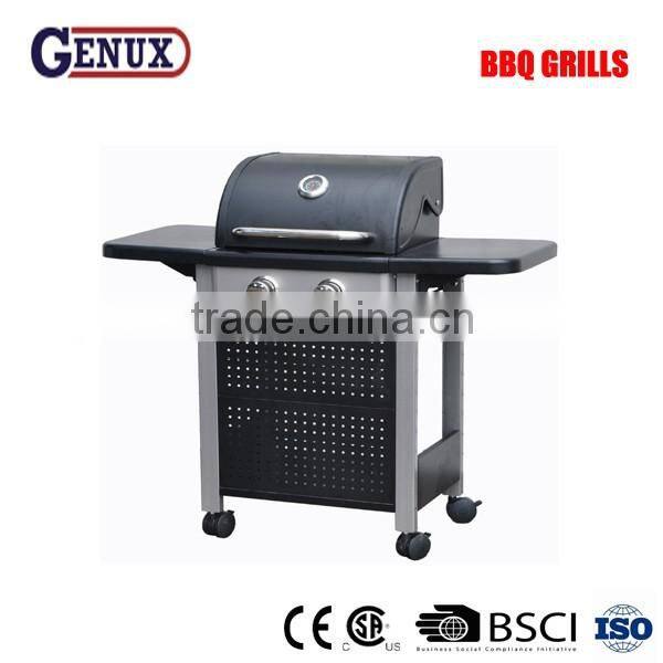 Simple two burner grill with side table