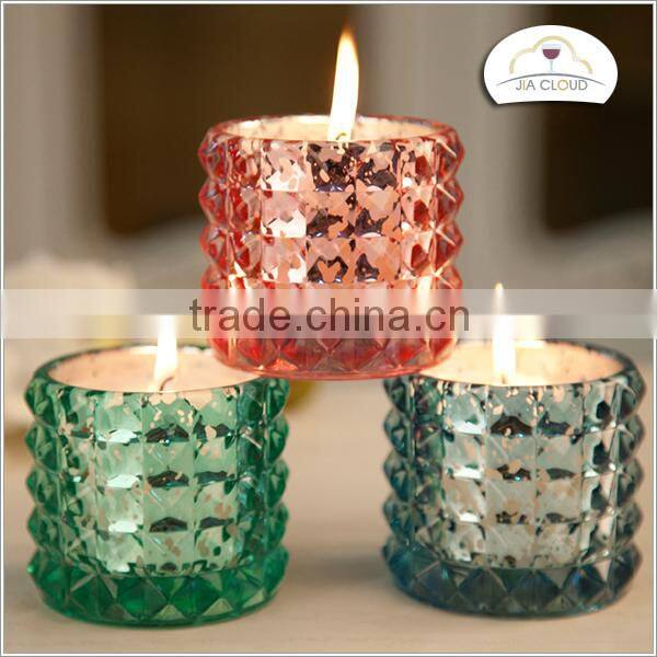 decoration glass candle jar candle glass with color screen printed