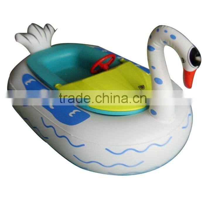China made adults and kids animal swan electric powered water bumper boat, cheap used inflatable bumper boat for sale