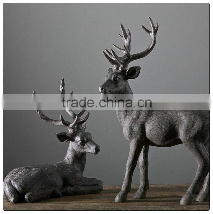 Resin Big size Deer decoration in christmas ,garden figurine of polyresin
