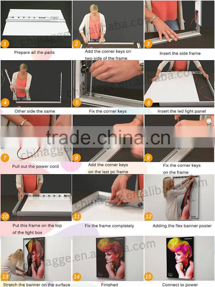 Indoor Slim Aluminous Frameless Free Standing Tension LED Fabric Display