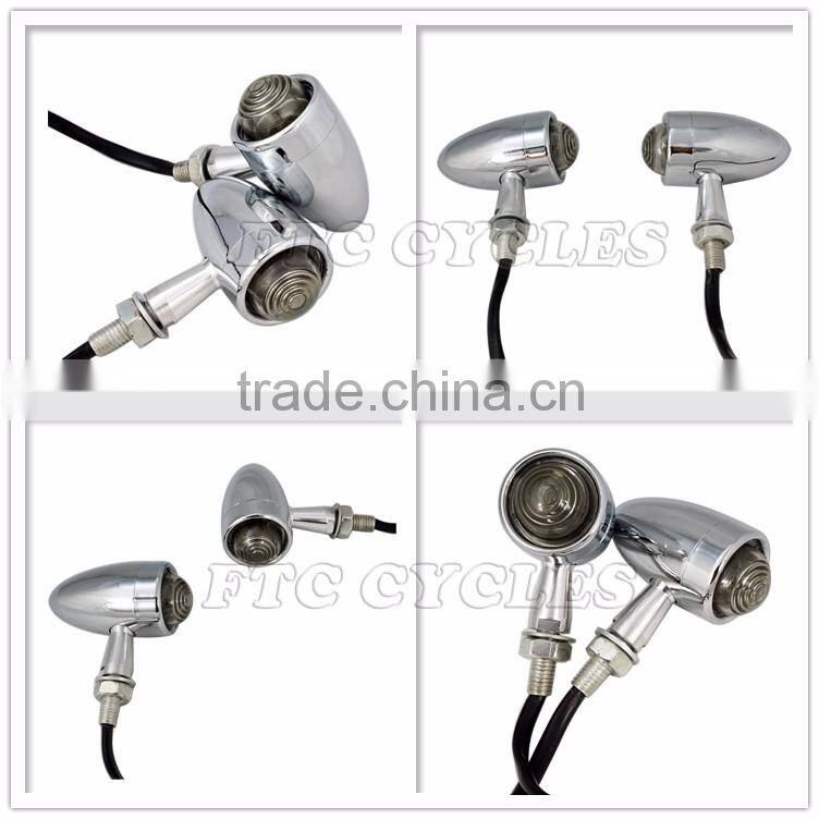 Led Indicator Lamp Bullet Chrome Motorcycle Turn Lights for Yamaha Custom