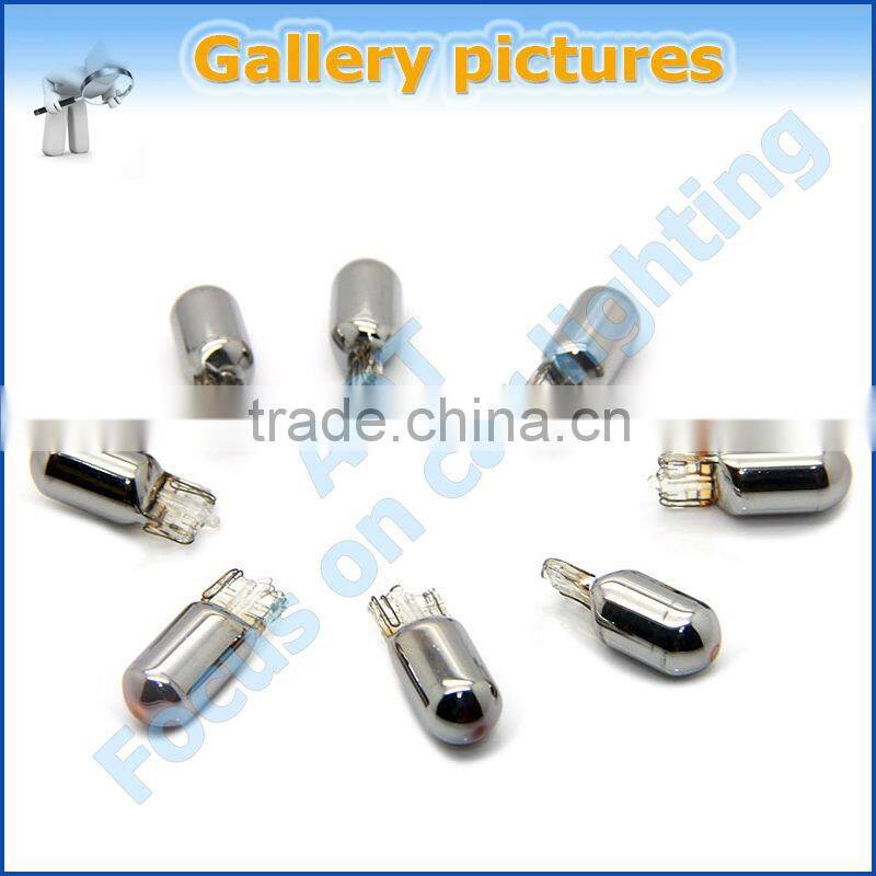 Automotive T10 chrome bulb, 12V 5W amber chrome bulbs car accessories