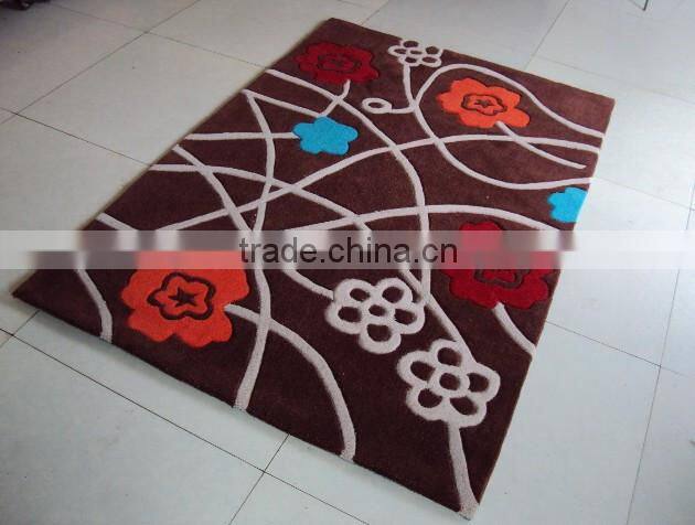 Brown base flora design china classical sofa side cheap rug for living room