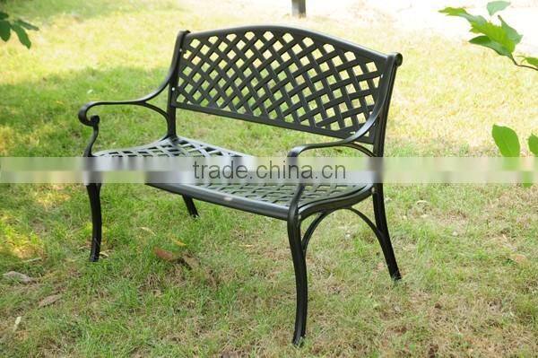 Aluminum Armrest Bronze Outdoor Furniture garden bench