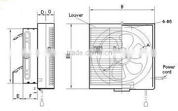 12 Inch Plowerful Wall Mounted Kitchen Ventilator Fan with CE & CB Certificate