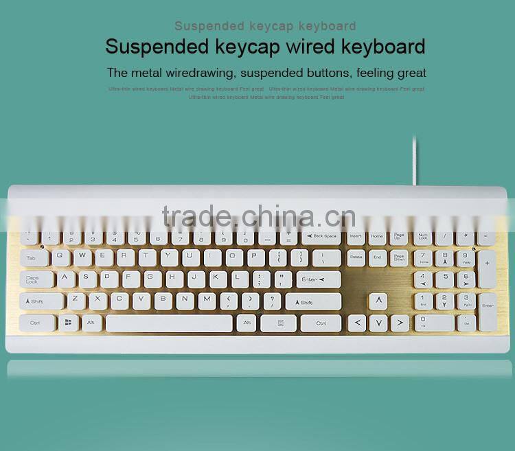 ultra thin wired computer keyboard_Suspended keycap keyboard with metal wile drawing