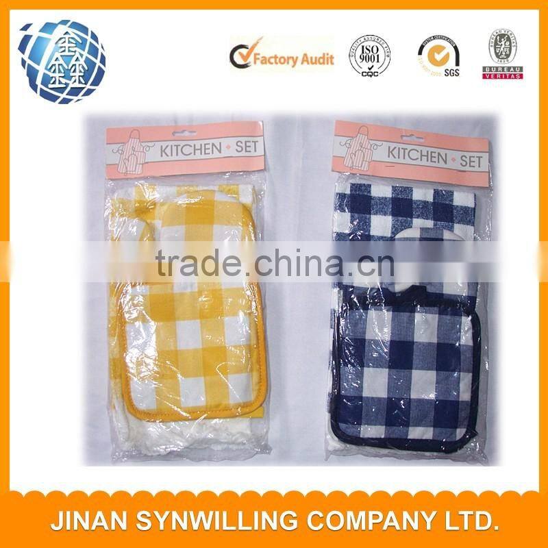 100% Cotton Material and Printed Pattern towels kitchen towel and potholder set