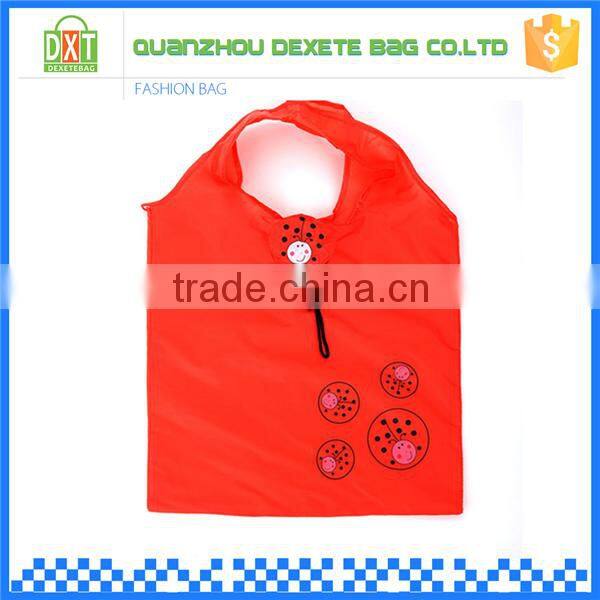 Factory wholesale high quality red polyester foldable shopping bag