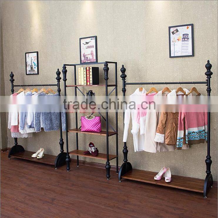 Free standing metal cloth display racks and stands for garment shop