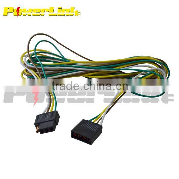 Z60007 48" Trailer Light 4 Way Wire Harness Extension Flat Connector Mounting Hardware
