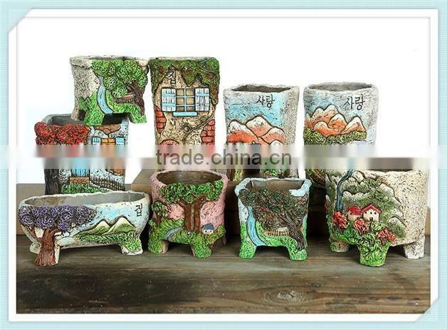 trophy shape terracotta flower pot with trophy design